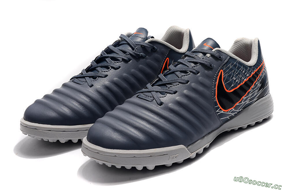 Men's Nike Tiempox Ligera IV TF Artificial Turf Low-Tops Football Shoes - Grey/Red/Black 5