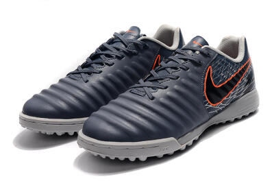 Men's Nike Tiempox Ligera IV TF Artificial Turf Low-Tops Football Shoes - Grey/Red/Black