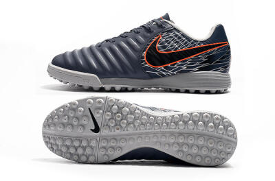 Men's Nike Tiempox Ligera IV TF Artificial Turf Low-Tops Football Shoes - Grey/Red/Black
