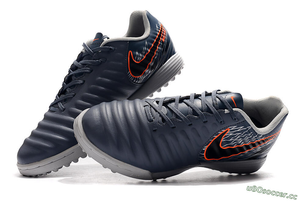 Men's Nike Tiempox Ligera IV TF Artificial Turf Low-Tops Football Shoes - Grey/Red/Black 6