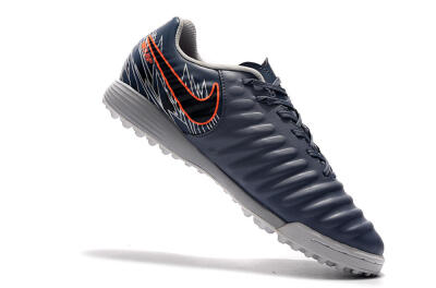 Men's Nike Tiempox Ligera IV TF Artificial Turf Low-Tops Football Shoes - Grey/Red/Black