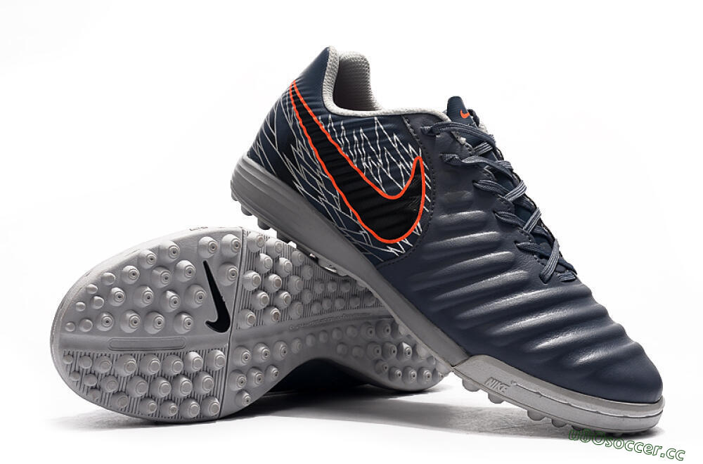 Men's Nike Tiempox Ligera IV TF Artificial Turf Low-Tops Football Shoes - Grey/Red/Black 4