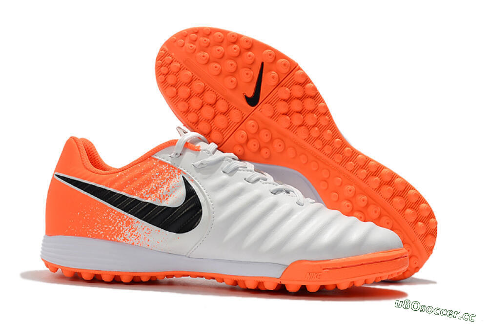 Men's Nike Tiempox Ligera IV TF Artificial Turf Low-Tops Football Shoes - White/Black/Red 2