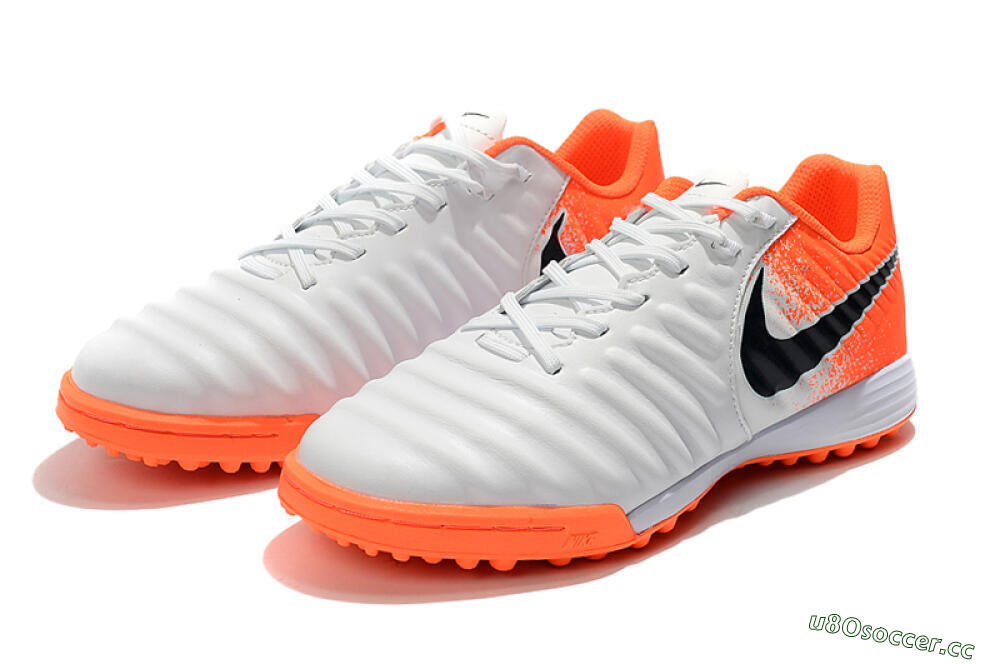 Men's Nike Tiempox Ligera IV TF Artificial Turf Low-Tops Football Shoes - White/Black/Red 5