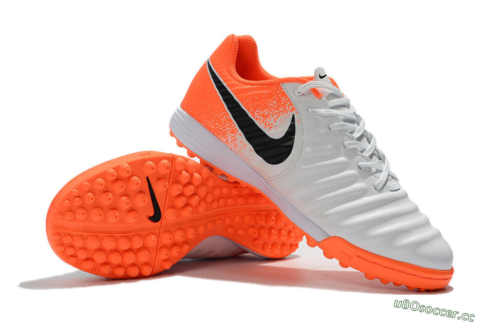 Men's Nike Tiempox Ligera IV TF Artificial Turf Low-Tops Football Shoes - White/Black/Red 4