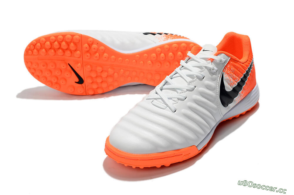 Men's Nike Tiempox Ligera IV TF Artificial Turf Low-Tops Football Shoes - White/Black/Red 3