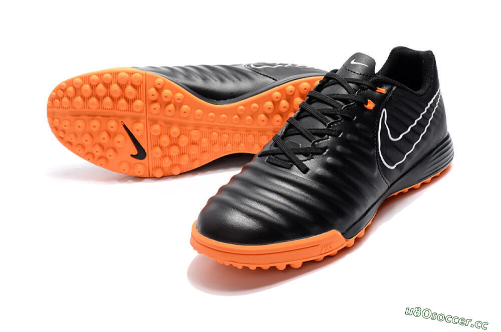 Men's Nike Tiempox Ligera IV TF Artificial Turf Low-Tops Football Shoes - Black/White/Red 3