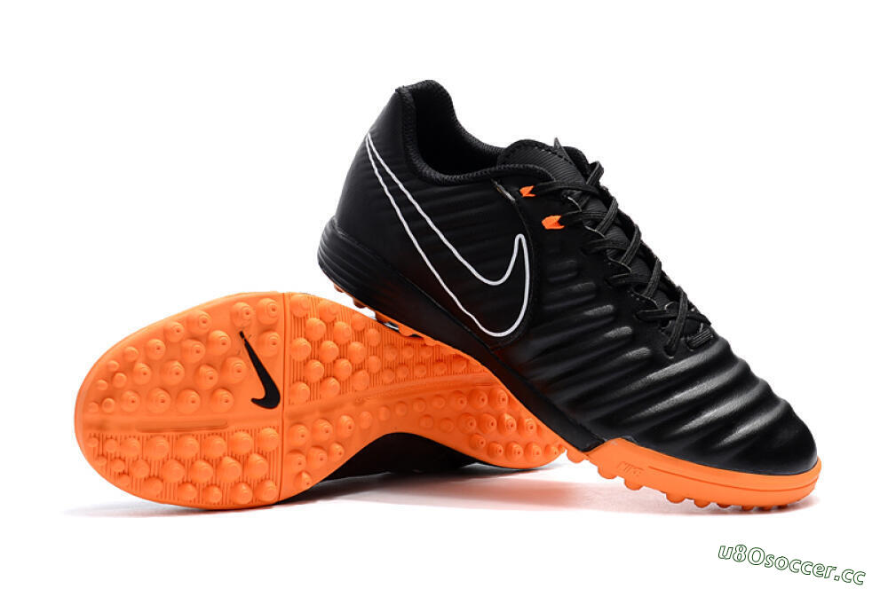 Men's Nike Tiempox Ligera IV TF Artificial Turf Low-Tops Football Shoes - Black/White/Red 4