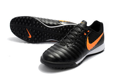 Men's Nike Tiempox Ligera IV TF Artificial Turf Low-Tops Football Shoes - Black/Orange/White