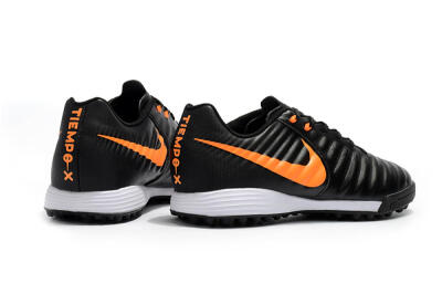 Men's Nike Tiempox Ligera IV TF Artificial Turf Low-Tops Football Shoes - Black/Orange/White