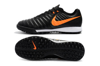 Men's Nike Tiempox Ligera IV TF Artificial Turf Low-Tops Football Shoes - Black/Orange/White