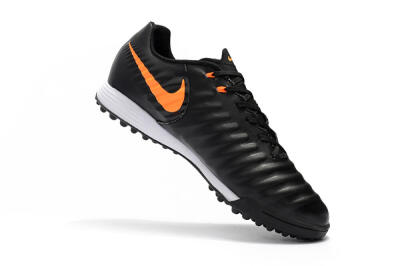 Men's Nike Tiempox Ligera IV TF Artificial Turf Low-Tops Football Shoes - Black/Orange/White