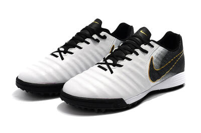 Men's Nike Tiempox Ligera IV TF Artificial Turf Low-Tops Football Shoes - White/Gold/Black