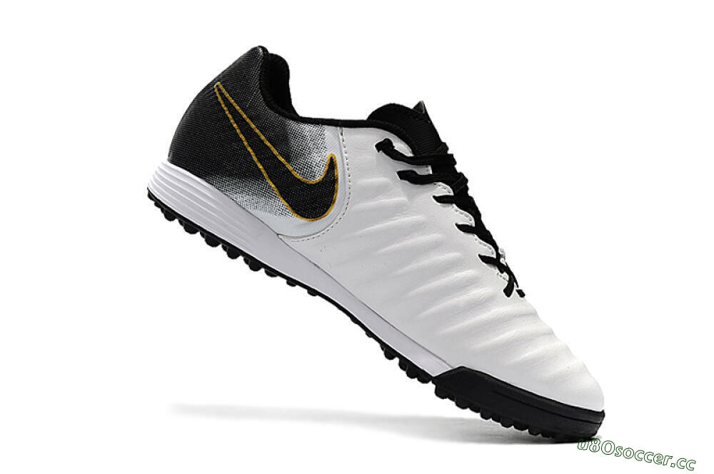 Men's Nike Tiempox Ligera IV TF Artificial Turf Low-Tops Football Shoes - White/Gold/Black 7