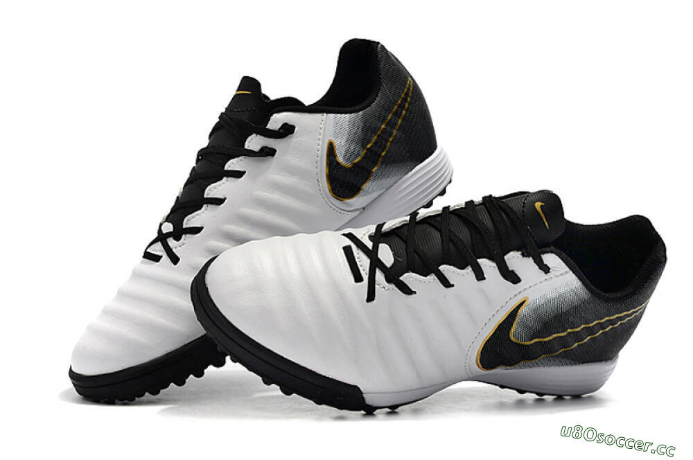 Men's Nike Tiempox Ligera IV TF Artificial Turf Low-Tops Football Shoes - White/Gold/Black 6