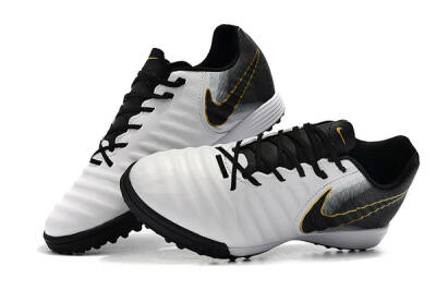 Men's Nike Tiempox Ligera IV TF Artificial Turf Low-Tops Football Shoes - White/Gold/Black