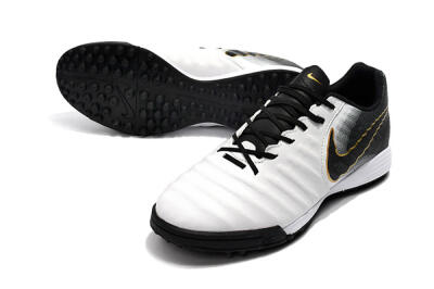 Men's Nike Tiempox Ligera IV TF Artificial Turf Low-Tops Football Shoes - White/Gold/Black