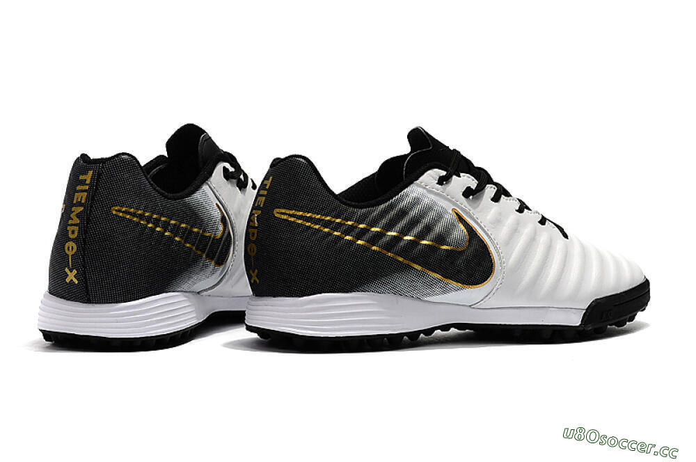 Men's Nike Tiempox Ligera IV TF Artificial Turf Low-Tops Football Shoes - White/Gold/Black 9