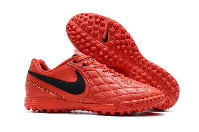Men's Nike Tiempox Finale 10R TF Artificial Turf Low-Tops Football Shoes - Red/Black