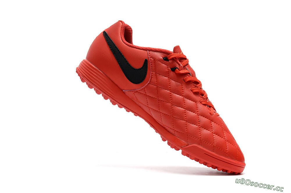 Men's Nike Tiempox Finale 10R TF Artificial Turf Low-Tops Football Shoes - Red/Black 7