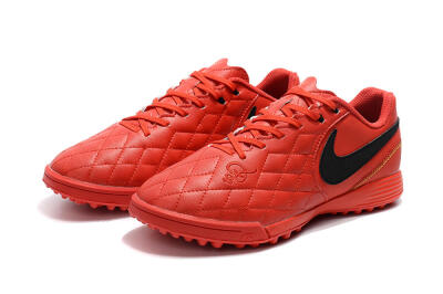 Men's Nike Tiempox Finale 10R TF Artificial Turf Low-Tops Football Shoes - Red/Black