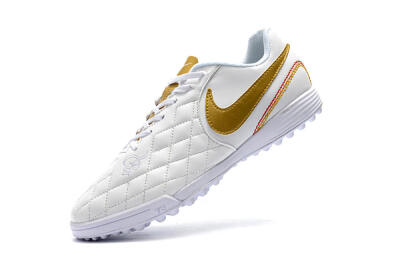 Men's Nike Tiempox Finale 10R TF Artificial Turf Low-Tops Football Shoes - White/Gold/Red