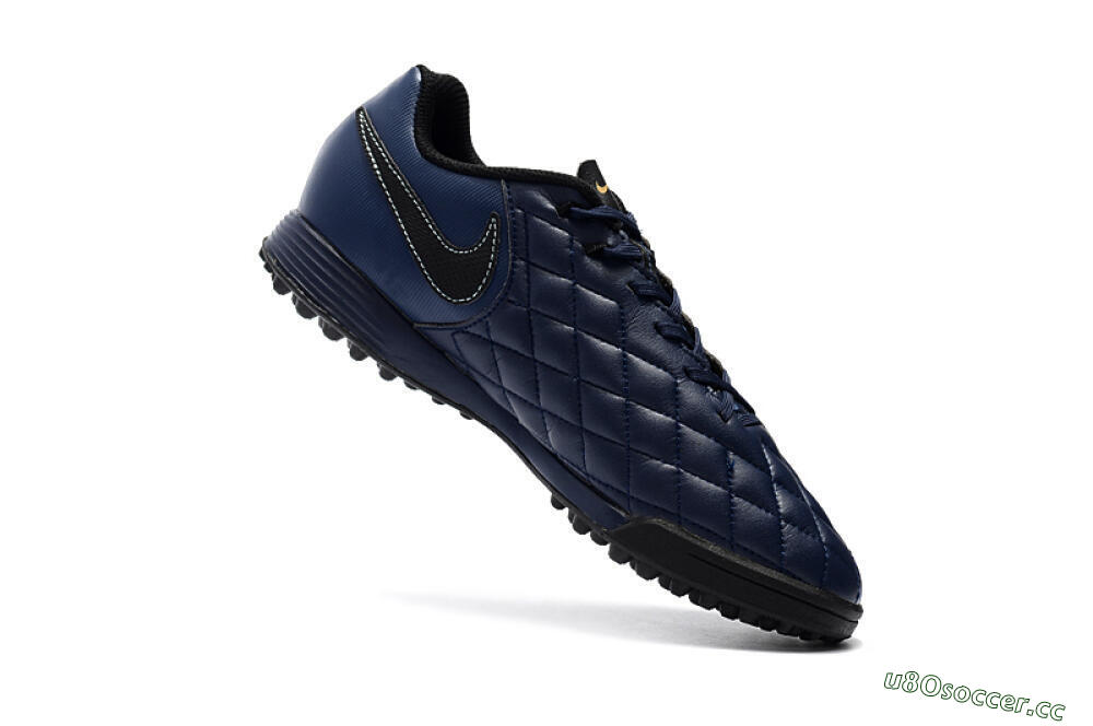 Men's Nike Tiempox Finale 10R TF Artificial Turf Low-Tops Football Shoes - Blue/Black/Red 7