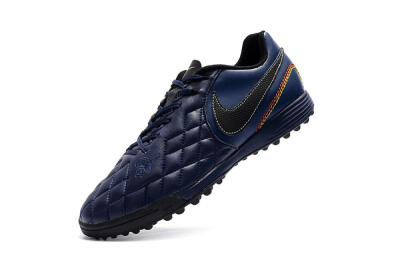 Men's Nike Tiempox Finale 10R TF Artificial Turf Low-Tops Football Shoes - Blue/Black/Red