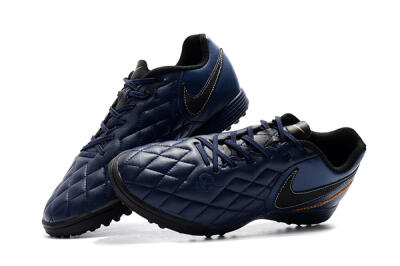 Men's Nike Tiempox Finale 10R TF Artificial Turf Low-Tops Football Shoes - Blue/Black/Red
