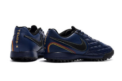 Men's Nike Tiempox Finale 10R TF Artificial Turf Low-Tops Football Shoes - Blue/Black/Red