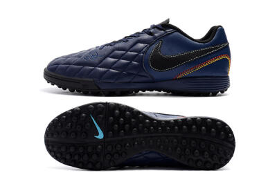 Men's Nike Tiempox Finale 10R TF Artificial Turf Low-Tops Football Shoes - Blue/Black/Red