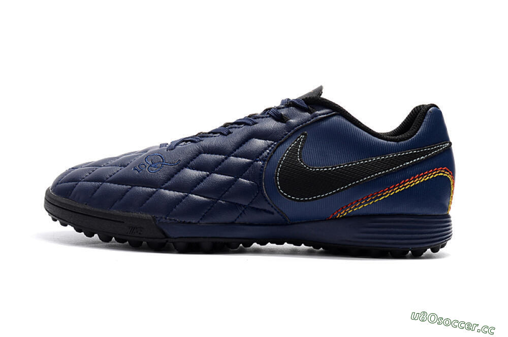 Men's Nike Tiempox Finale 10R TF Artificial Turf Low-Tops Football Shoes - Blue/Black/Red 0