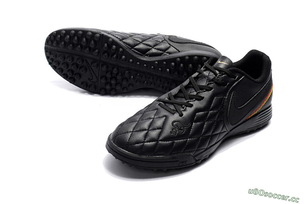Men's Nike Tiempox Finale 10R TF Artificial Turf Low-Tops Football Shoes - Black/Red/Yellow 3