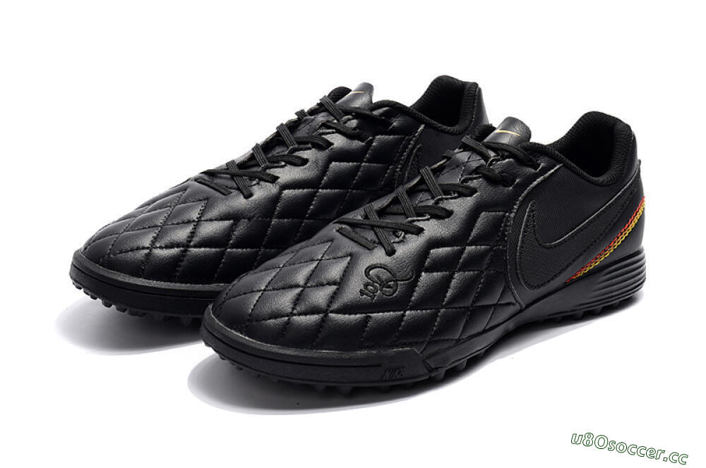Men's Nike Tiempox Finale 10R TF Artificial Turf Low-Tops Football Shoes - Black/Red/Yellow 5