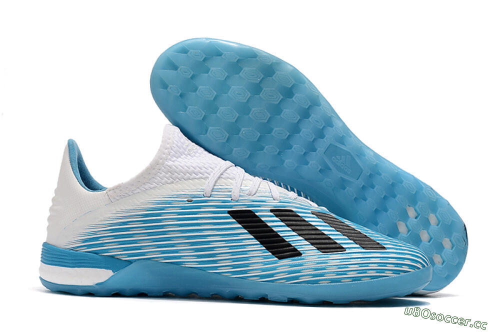Men's Adidas X 19.1 IC Indoor & Futsal Low-Tops Football Shoes - Blue/Black/White 2