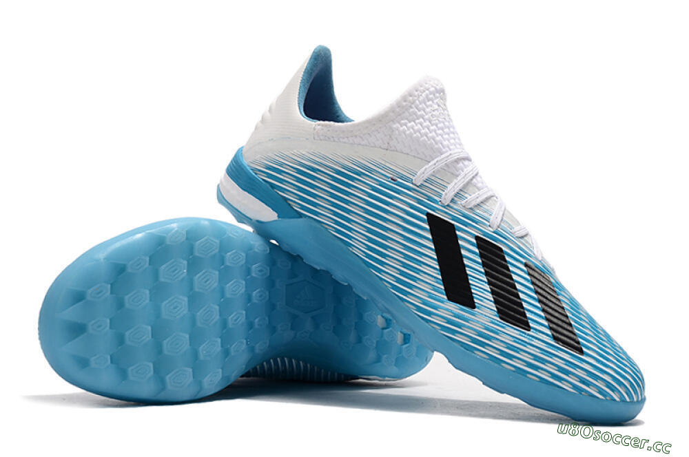 Men's Adidas X 19.1 IC Indoor & Futsal Low-Tops Football Shoes - Blue/Black/White 4