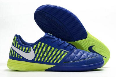 Men's Nike Lunar Gato 2 IC Indoor & Futsal Low-Tops Football Shoes - Blue/Yellow/White