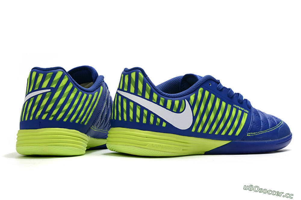 Men's Nike Lunar Gato 2 IC Indoor & Futsal Low-Tops Football Shoes - Blue/Yellow/White 6