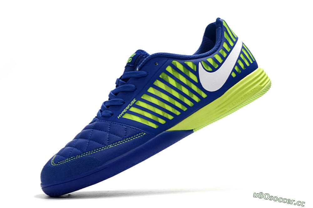 Men's Nike Lunar Gato 2 IC Indoor & Futsal Low-Tops Football Shoes - Blue/Yellow/White 5