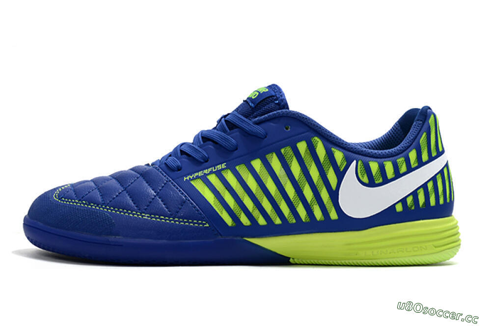 Men's Nike Lunar Gato 2 IC Indoor & Futsal Low-Tops Football Shoes - Blue/Yellow/White 0