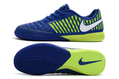 Men's Nike Lunar Gato 2 IC Indoor & Futsal Low-Tops Football Shoes - Blue/Yellow/White