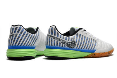 Men's Nike Lunar Gato 2 IC Indoor & Futsal Low-Tops Football Shoes - White/Black/Blue/Yellow
