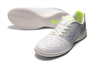 Men's Nike Lunar Gato 2 IC Indoor & Futsal Low-Tops Football Shoes - White/Grey/Silver