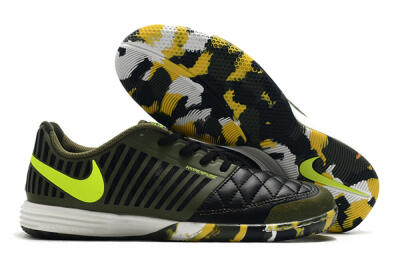 Men's Nike Lunar Gato 2 IC Indoor & Futsal Low-Tops Football Shoes - Black/Green/Yellow
