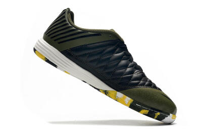 Men's Nike Lunar Gato 2 IC Indoor & Futsal Low-Tops Football Shoes - Black/Green/Yellow