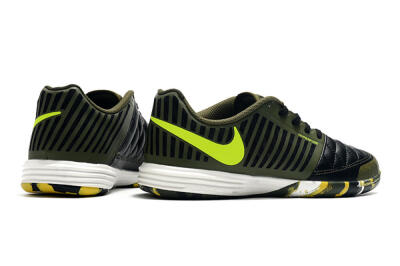 Men's Nike Lunar Gato 2 IC Indoor & Futsal Low-Tops Football Shoes - Black/Green/Yellow
