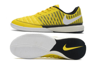 Men's Nike Lunar Gato 2 IC Indoor & Futsal Low-Tops Football Shoes - Yellow/Black/White