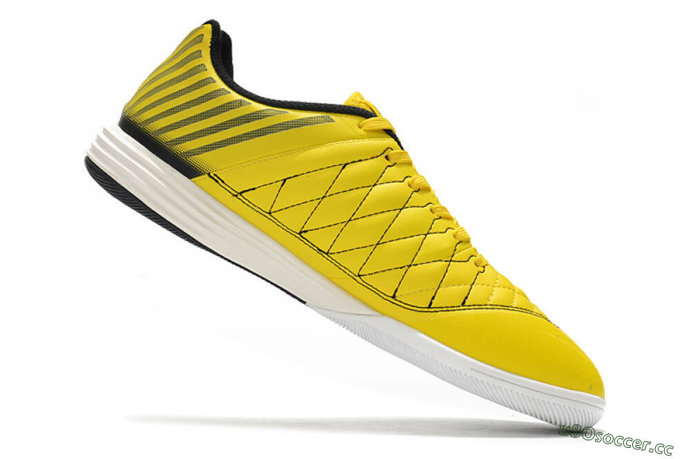 Men's Nike Lunar Gato 2 IC Indoor & Futsal Low-Tops Football Shoes - Yellow/Black/White 4