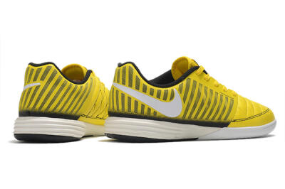 Men's Nike Lunar Gato 2 IC Indoor & Futsal Low-Tops Football Shoes - Yellow/Black/White