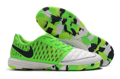 Men's Nike Lunar Gato 2 IC Indoor & Futsal Low-Tops Football Shoes - White/Green/Black